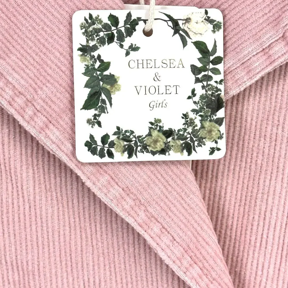 Chelsea & Violet Petal Pink Corduroy Puff Sleeve Jacket Big Girls Medium 8 10